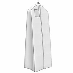 Wedding Gown Gusseted Garment Bag - 20" Gusset For Large Bridal And Prom Dresses With Boxed Bottom - ID Window - 72" X 24" - White And Grey - Monster Bag Collection By Your Bags -LUGGAGE FACTORY Sales 31 ifX7OsPL