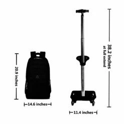 Rolling Backpack School Business Wheeled Backpack Carry-On Luggage Wheeled Case Travel Duffel Bag -LUGGAGE FACTORY Sales 314VXOULXhL
