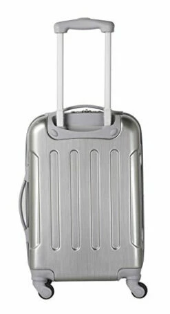 Travelers Club Polaris Hardside Metallic Spinner Luggage, Silver, Carry-On 20-Inch -LUGGAGE FACTORY Sales 318r2TmuL5L