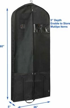 Simple Houseware 60-Inch Heavy Duty Garment Bag W/Pocket For Suits, Tuxedos, Dresses, Coats -LUGGAGE FACTORY Sales 31C 58xfSaL