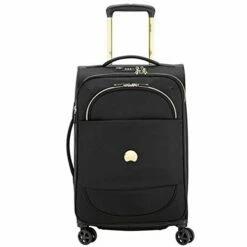 DELSEY Paris Montrouge Softside Expandable Luggage With Spinner Wheels, Black, Carry-On 21 Inch