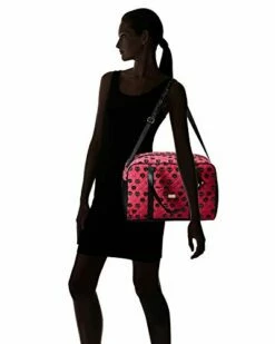 Betsey Johnson Luv CruzIn Cotton Quilted Carry On Weekender Travel Duffel Bag - Black/Blush Cat -LUGGAGE FACTORY Sales 31E3XEYauSL