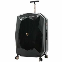 Kensie Women's 3D Gemstone TSA Lock Hardside Spinner Luggage, Black, 20-Inch Carry-On