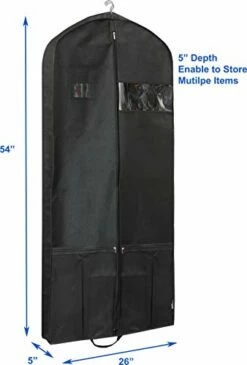 Simplehousware 54-Inch Heavy Duty Garment Bag W/Pocket For Suits, Tuxedos, Dresses, Coats -LUGGAGE FACTORY Sales 31zf52pt9ML