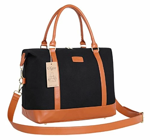 Ulgoo Travel Tote Bag Carry On Shoulder Bag Overnight Duffel In Trolley Handle (Black) 3 Ulgoo Travel Tote Bag Carry On Shoulder Bag Overnight Duffel In Trolley Handle (Black)