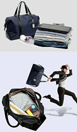 BOPAI-BO | Boston Bag Travel Tote Duffel Bag Carry On Bag Weekender Overnight Bag (Navy) 17 BOPAI-BO | Boston Bag Travel Tote Duffel Bag Carry On Bag Weekender Overnight Bag (Navy) -LUGGAGE FACTORY Sales 419a7VNKfrL