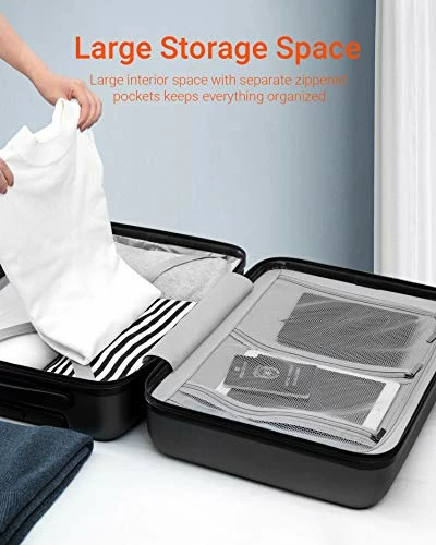 NINETYGO Carry On Luggage 22x14x9 With Spinner Wheels, 100% Polycarbonate Hardside Luggage, Carry On Suitcase With TSA Lock For Travel, Super Durability & Slim Simplistic Design (20-Inch Black) 10 NINETYGO Carry On Luggage 22x14x9 With Spinner Wheels, 100% Polycarbonate Hardside Luggage, Carry On Suitcase With TSA Lock For Travel, Super Durability & Slim Simplistic Design (20-Inch Black) - Image 8