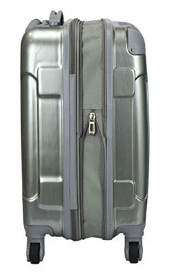 Travelers Club Polaris Hardside Metallic Spinner Luggage, Silver, Carry-On 20-Inch -LUGGAGE FACTORY Sales 41KeaPTamRL