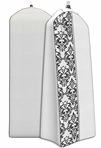 Women’s Dress And Gown Garment Bag - 72”x24” - 20” Tapered Gusset, Black And White Damask 3 Women’s Dress And Gown Garment Bag - 72”x24” - 20” Tapered Gusset, Black And White Damask