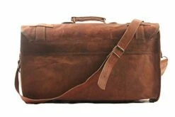 Cuero 20" Mens Retro Style Carry On Luggage Flap Duffel Leather Duffel Bag -LUGGAGE FACTORY Sales 41NQAQb32 L