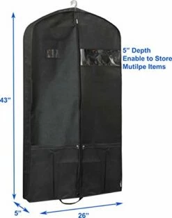 Simple Houseware 43-Inch Heavy Duty Garment Bag W/Pocket For Dresses, Coats 13 Simple Houseware 43-Inch Heavy Duty Garment Bag W/Pocket For Dresses, Coats -LUGGAGE FACTORY Sales 41NehgDONhL