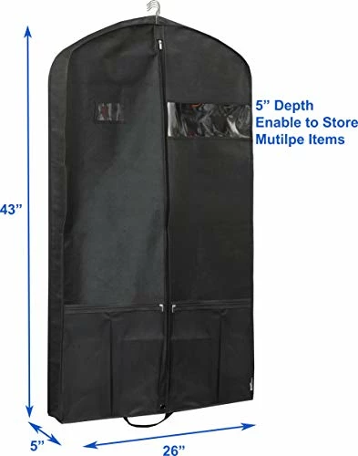 Simple Houseware 43-Inch Heavy Duty Garment Bag W/Pocket For Dresses, Coats 8 Simple Houseware 43-Inch Heavy Duty Garment Bag W/Pocket For Dresses, Coats - Image 6