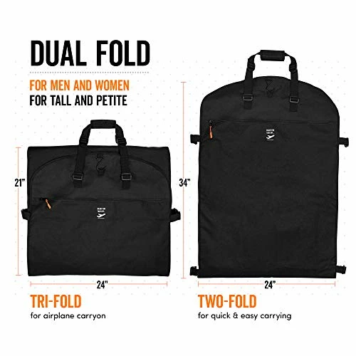 Trifold 66 Inch Women Travel Garment Bag With 7 Pockets | Extra Long Wedding Dress, Formal, Evening, Ball Gown | Hanging, Breathable, Foldable | Full Length Traveling Carry On For Clothes 11 Trifold 66 Inch Women Travel Garment Bag With 7 Pockets | Extra Long Wedding Dress, Formal, Evening, Ball Gown | Hanging, Breathable, Foldable | Full Length Traveling Carry On For Clothes - Image 9