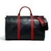 Project 11 Garment Weekender Black Leather With Red Accents Bag By Hook & Albert