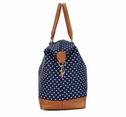 BAOSHA HB-28 Ladies Women Canvas Travel Weekender Bag Overnight Carry-on Shoulder Duffel Tote Bag (Blue Dot) 12 BAOSHA HB-28 Ladies Women Canvas Travel Weekender Bag Overnight Carry-on Shoulder Duffel Tote Bag (Blue Dot) -LUGGAGE FACTORY Sales 41T1bTN2KSL cbc3c649 5761 4553 a69b 83a3b3b93764
