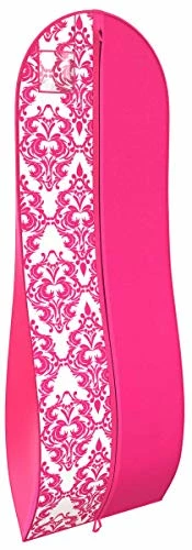 Gusseted Gown Garment Bag For Women’s Prom And Bridal Wedding Dresses - Travel Folding Loop, ID Window-72” X 24” With 10” Tapered Gusset - Fuchsia / White - By Your Bags 5 Gusseted Gown Garment Bag For Women’s Prom And Bridal Wedding Dresses - Travel Folding Loop, ID Window-72” X 24” With 10” Tapered Gusset - Fuchsia / White - By Your Bags - Image 3