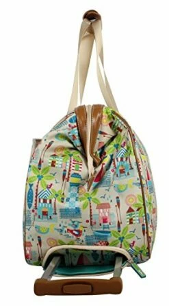 Lily Bloom Luggage Designer Pattern Suitcase Wheeled Duffel Carry On Bag (14in, Beach House) -LUGGAGE FACTORY Sales 41W7YBRSZlL