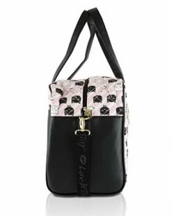 Betsey Johnson Luv CruzIn Cotton Quilted Carry On Weekender Travel Duffel Bag - Black/Blush Cat -LUGGAGE FACTORY Sales 41cTirc3pYL