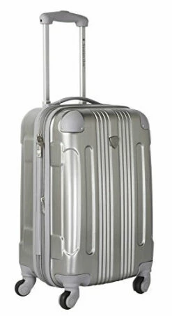 Travelers Club Polaris Hardside Metallic Spinner Luggage, Silver, Carry-On 20-Inch -LUGGAGE FACTORY Sales 41crbZOw8eL
