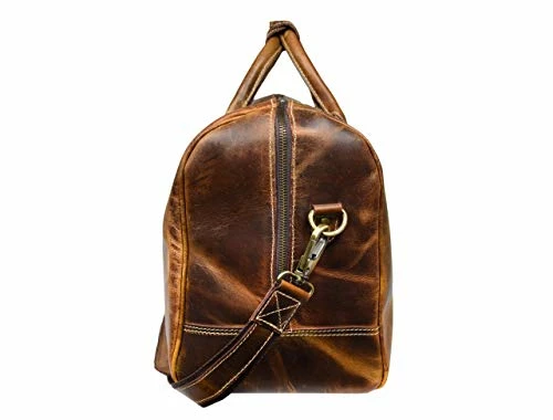 Leather Castle Genuine Vintage Men’s Duffel Sports Gym, Travel, Carry-on Luggage Bag, Light Brown 6 Leather Castle Genuine Vintage Men’s Duffel Sports Gym, Travel, Carry-on Luggage Bag, Light Brown - Image 4