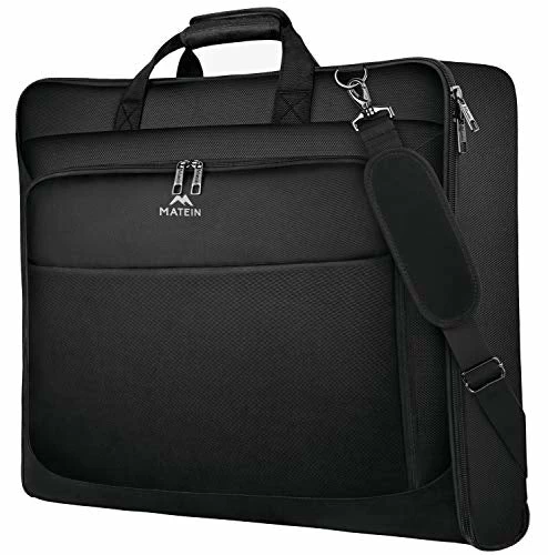 Garment Bags, Large Suit Travel Bag With Pockets & Shoulder Strap, MATEIN Professional Foldable Carry On Bag For Business Trip, Waterproof Luggage Bags For Travel For Men Women, Black 3 Garment Bags, Large Suit Travel Bag With Pockets & Shoulder Strap, MATEIN Professional Foldable Carry On Bag For Business Trip, Waterproof Luggage Bags For Travel For Men Women, Black