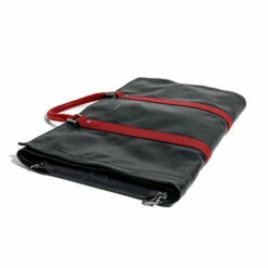Project 11 Garment Weekender Black Leather With Red Accents Bag By Hook & Albert -LUGGAGE FACTORY Sales 41mqXVotGyL