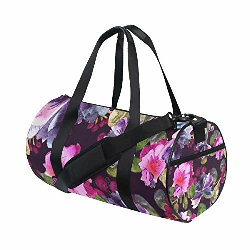 Duffel Bag Watercolor Purple Floral Women Garment Gym Tote Bag Best Sports Bag For Boys 3 Duffel Bag Watercolor Purple Floral Women Garment Gym Tote Bag Best Sports Bag For Boys