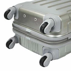 Travelers Club Polaris Hardside Metallic Spinner Luggage, Silver, Carry-On 20-Inch -LUGGAGE FACTORY Sales 51 AiG6 mxL
