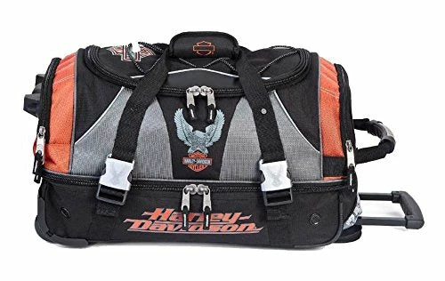 Harley Davidson Harley-Davidson 21 Inch Carry-On Duffel, Lightweight Wheeled Bag 99622-RUST/BLK 5 Harley Davidson Harley-Davidson 21 Inch Carry-On Duffel, Lightweight Wheeled Bag 99622-RUST/BLK - Image 3