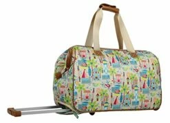 Lily Bloom Luggage Designer Pattern Suitcase Wheeled Duffel Carry On Bag (14in, Beach House) -LUGGAGE FACTORY Sales 513iUyy83DL