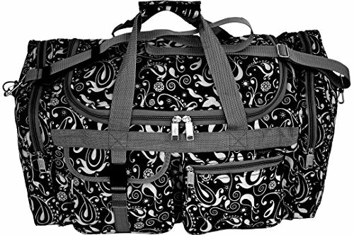 Explorer Flower Paisely Travel Duffel Bag Foldable Lightweight For Women & Men YKK Zipper Gym Carry 9 Explorer Flower Paisely Travel Duffel Bag Foldable Lightweight For Women & Men YKK Zipper Gym Carry - Image 7