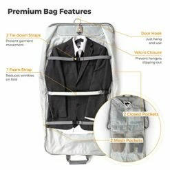 Prottoni 44-Inch Suit Carrier For Travel - Garment Suitcase With Toiletry Bag (Black + Clear Toiletry Bag, 44") 19 Prottoni 44-Inch Suit Carrier For Travel - Garment Suitcase With Toiletry Bag (Black + Clear Toiletry Bag, 44") -LUGGAGE FACTORY Sales 51BvNLTL17L
