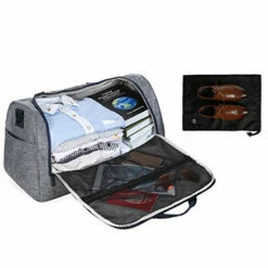 BAGSMART Travel Duffel Bag Large Weekender Bag Carry-on Luggage With Shoe Bag 40L, Grey -LUGGAGE FACTORY Sales 51C7OvJYx6L