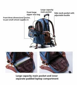 C-Xka Nylon Rolling Backpack Carry-On Luggage Travel Duffel Bag Wheeled Book Bag Detachable Dual 12 C-Xka Nylon Rolling Backpack Carry-On Luggage Travel Duffel Bag Wheeled Book Bag Detachable Dual -LUGGAGE FACTORY Sales 51GRBoqkjXL
