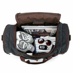 BLUBOON Travel Duffel Bag Canvas Weekender Overnight Carry-on Luggage With Genuine Leather Trim For -LUGGAGE FACTORY Sales 51Ge07FTGLL