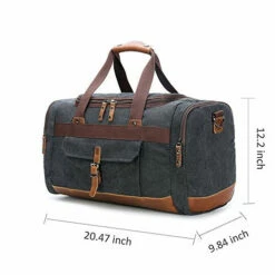BLUBOON Travel Duffel Bag Canvas Weekender Overnight Carry-on Luggage With Genuine Leather Trim For -LUGGAGE FACTORY Sales 51HCq 2BtEScL
