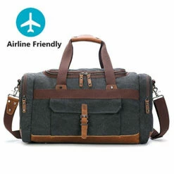 BLUBOON Travel Duffel Bag Canvas Weekender Overnight Carry-on Luggage With Genuine Leather Trim For -LUGGAGE FACTORY Sales 51HIukHf4EL