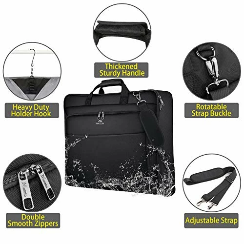 Garment Bags, Large Suit Travel Bag With Pockets & Shoulder Strap, MATEIN Professional Foldable Carry On Bag For Business Trip, Waterproof Luggage Bags For Travel For Men Women, Black 7 Garment Bags, Large Suit Travel Bag With Pockets & Shoulder Strap, MATEIN Professional Foldable Carry On Bag For Business Trip, Waterproof Luggage Bags For Travel For Men Women, Black - Image 5