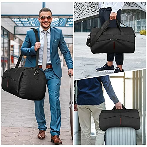 Carry On Garment Bags Convertible Suit Bag With Shoes Compartment Waterproof 2 In 1 Travel Duffle Bag Large Garment Bags Garment Duffle Bag For Men Black 5 Carry On Garment Bags Convertible Suit Bag With Shoes Compartment Waterproof 2 In 1 Travel Duffle Bag Large Garment Bags Garment Duffle Bag For Men Black - Image 3