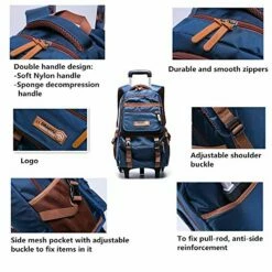 C-Xka Nylon Rolling Backpack Carry-On Luggage Travel Duffel Bag Wheeled Book Bag Detachable Dual 11 C-Xka Nylon Rolling Backpack Carry-On Luggage Travel Duffel Bag Wheeled Book Bag Detachable Dual -LUGGAGE FACTORY Sales 51L8a9aYbaL
