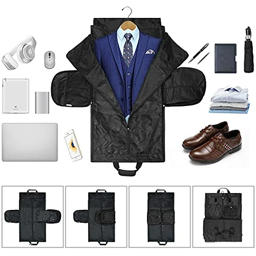 Carry On Garment Bags Convertible Suit Bag With Shoes Compartment Waterproof 2 In 1 Travel Duffle Bag Large Garment Bags Garment Duffle Bag For Men Black 8 Carry On Garment Bags Convertible Suit Bag With Shoes Compartment Waterproof 2 In 1 Travel Duffle Bag Large Garment Bags Garment Duffle Bag For Men Black - Image 6