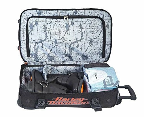 Harley Davidson Harley-Davidson 21 Inch Carry-On Duffel, Lightweight Wheeled Bag 99622-RUST/BLK 6 Harley Davidson Harley-Davidson 21 Inch Carry-On Duffel, Lightweight Wheeled Bag 99622-RUST/BLK - Image 4