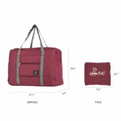 ILotusBAG Travel Foldable Duffel Bag For Women & Men,Lightweight Waterproof Carry-on Bag,Travel Luggage For Sports Gym,Travel Tote Luggage Bag(Wine Red) -LUGGAGE FACTORY Sales 51POMyOzedL