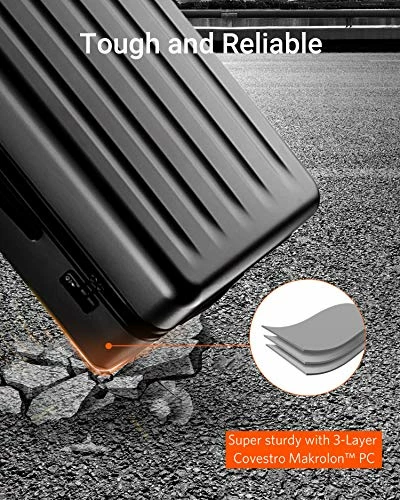 NINETYGO Carry On Luggage 22x14x9 With Spinner Wheels, 100% Polycarbonate Hardside Luggage, Carry On Suitcase With TSA Lock For Travel, Super Durability & Slim Simplistic Design (20-Inch Black) 9 NINETYGO Carry On Luggage 22x14x9 With Spinner Wheels, 100% Polycarbonate Hardside Luggage, Carry On Suitcase With TSA Lock For Travel, Super Durability & Slim Simplistic Design (20-Inch Black) - Image 7
