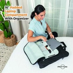 Prottoni 44-Inch Suit Carrier For Travel - Garment Suitcase With Toiletry Bag (Black + Clear Toiletry Bag, 44") 14 Prottoni 44-Inch Suit Carrier For Travel - Garment Suitcase With Toiletry Bag (Black + Clear Toiletry Bag, 44") -LUGGAGE FACTORY Sales 51R ElIMGNL