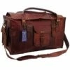 21 Inch Mens Retro Style Carry On Luggage Flap Duffel Leather Duffel Bag By TOM&CLOVERS BAGS -LUGGAGE FACTORY Sales 51WblJ7msYL