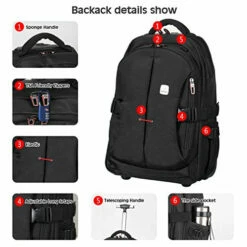 19” Rolling Carry-On Luggage Travel Duffel Bag For Men，Tsa Checkpoint Friendly Wheeled Backpack, -LUGGAGE FACTORY Sales 51YogjuD4TL