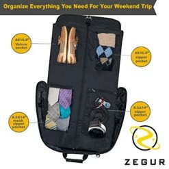ZEGUR Suit Carry On Garment Bag For Travel & Business Trips With Shoulder Strap (Black) -LUGGAGE FACTORY Sales 51Yr37QgwaL 89adfd83 d853 4eef 8d29 e8a94d7ddec0