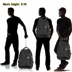 19” Rolling Carry-On Luggage Travel Duffel Bag For Men，Tsa Checkpoint Friendly Wheeled Backpack, -LUGGAGE FACTORY Sales 51ZRwOC88IL