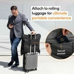 Prottoni 44-Inch Suit Carrier For Travel - Garment Suitcase With Toiletry Bag (Black + Clear Toiletry Bag, 44") 16 Prottoni 44-Inch Suit Carrier For Travel - Garment Suitcase With Toiletry Bag (Black + Clear Toiletry Bag, 44") -LUGGAGE FACTORY Sales 51c5b2delKL